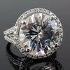 10.00 Ct Certified White Moissanite Solitaire Ring – Classic Engagement Ring 18K Go 18K Gold Plated