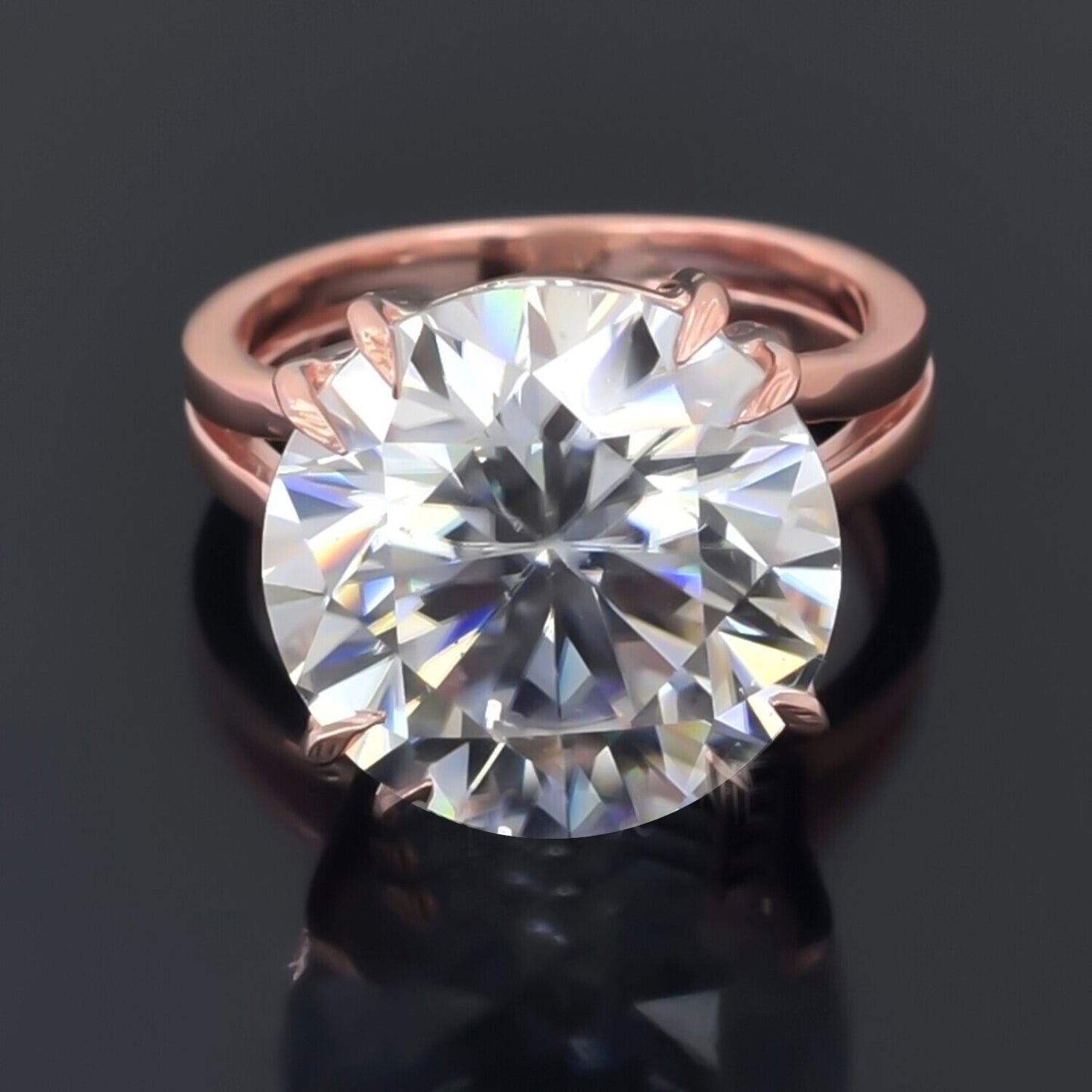 6.00 Ct Certified White Moissanite Ring in – Labor Day Jewelry Gift 18K Gold Plated