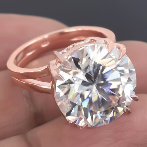 6.00 Ct Certified White Moissanite Ring in – Labor Day Jewelry Gift 18K Gold Plated