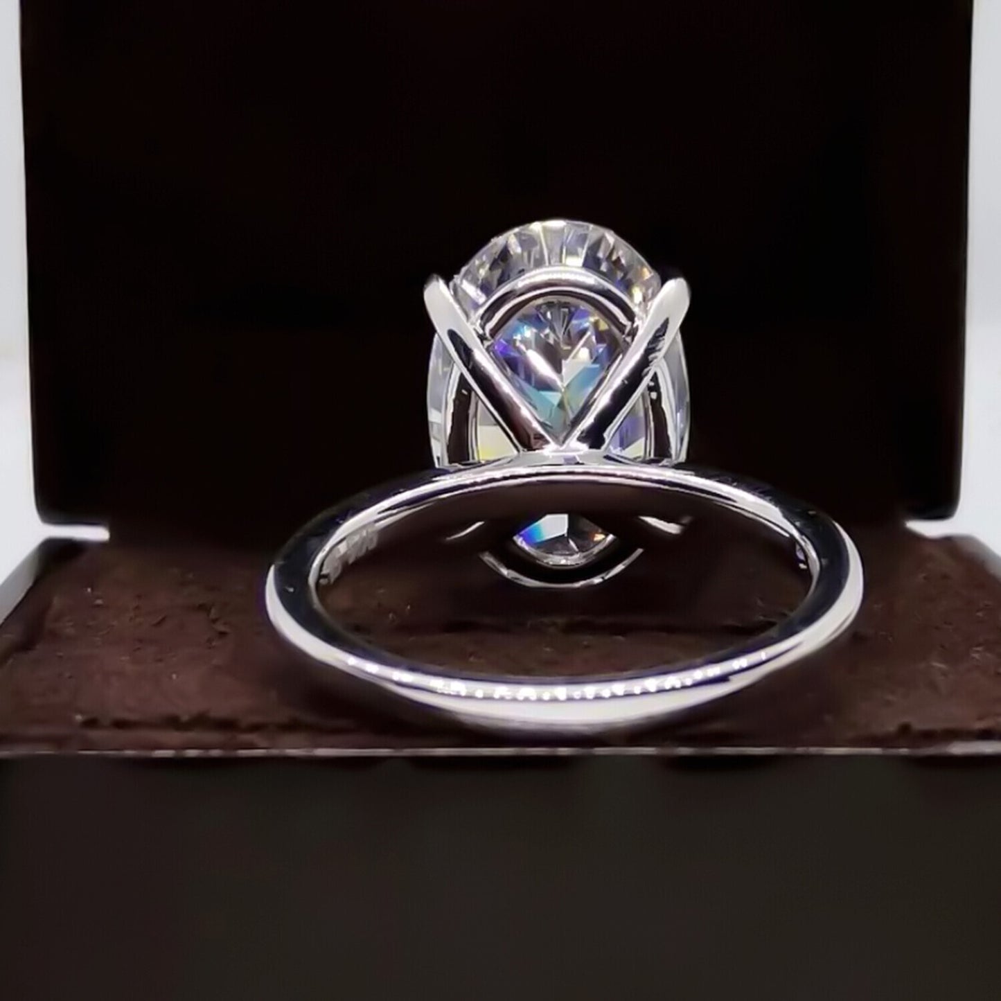 5.20 Ct Oval White Moissanite Solitaire Ring – Timeless Gift for Anniversary 18K Go 18K Gold Plated