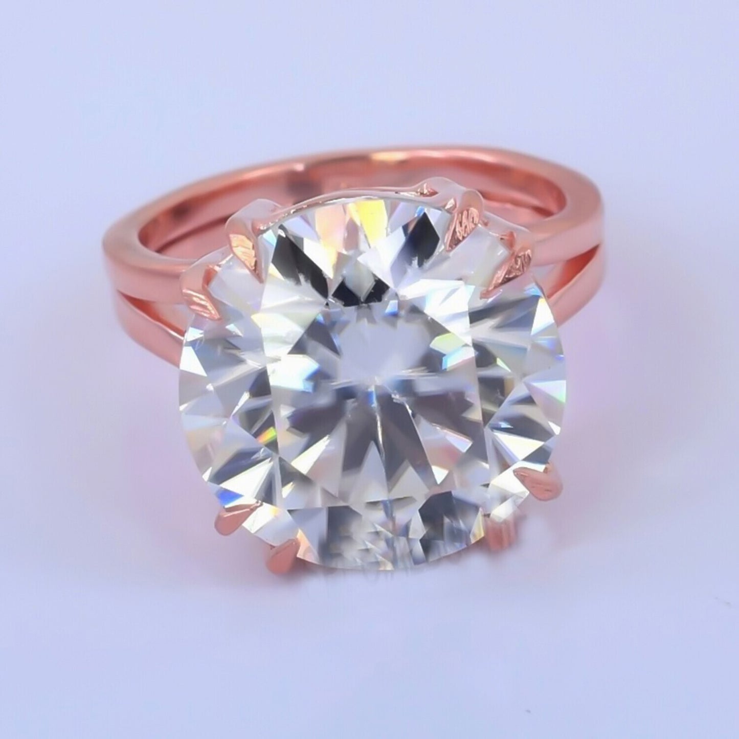 6.00 Ct Certified White Moissanite Ring in – Labor Day Jewelry Gift 18K Gold Plated