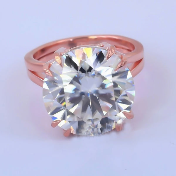 6.00 Ct Certified White Moissanite Ring in – Labor Day Jewelry Gift 18K Gold Plated