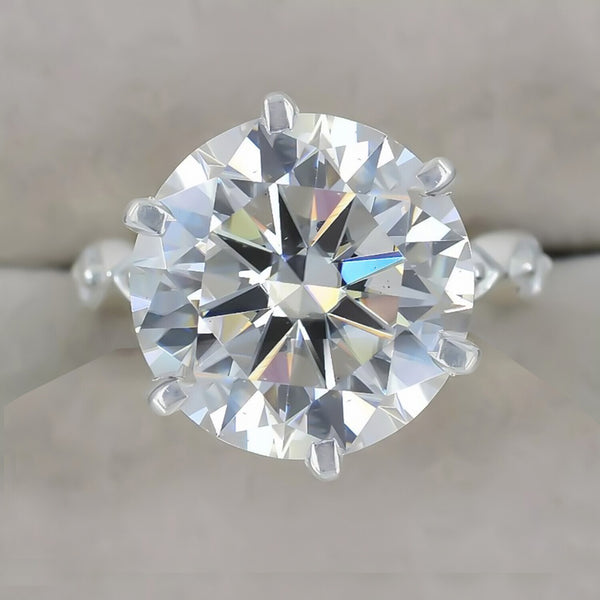 9.00 Ct Certified White Moissanite Solitaire Ring – Anniversary Gift for Wife 18K G 18K Gold Plated