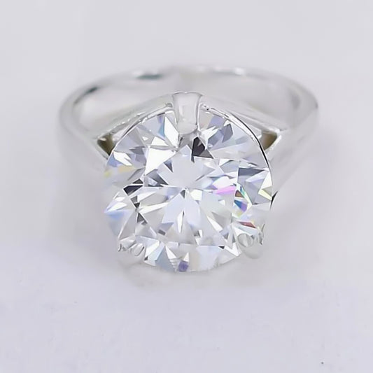 7.40 Ct Certified White Moissanite Solitaire Ring – Fall Wedding Gift for Her 18K G 18K Gold Plated
