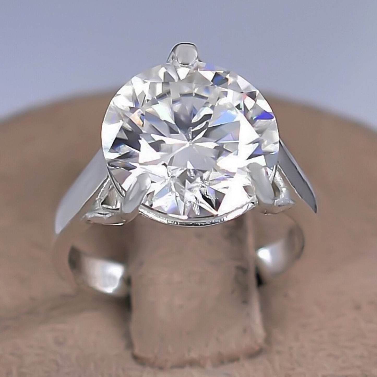 7.40 Ct Certified White Moissanite Solitaire Ring – Fall Wedding Gift for Her 18K G 18K Gold Plated