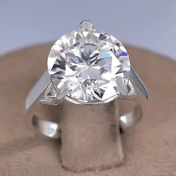 7.40 Ct Certified White Moissanite Solitaire Ring – Fall Wedding Gift for Her 18K G 18K Gold Plated