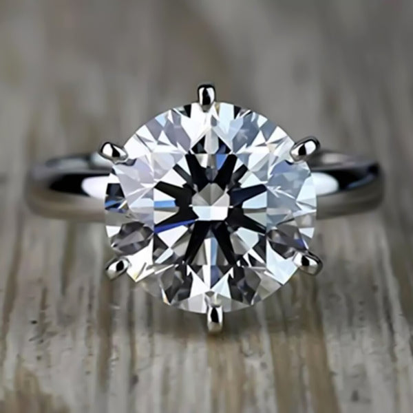 7.50 Ct White Moissanite Ring in – Elegant Jewelry for Mom's Gift 18K Gold Plated V 18K Gold Plated