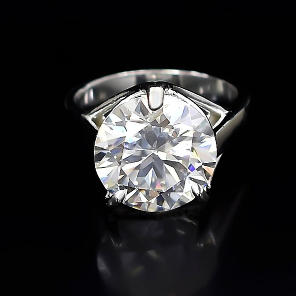 7.40 Ct Certified White Moissanite Solitaire Ring – Fall Wedding Gift for Her 18K G 18K Gold Plated