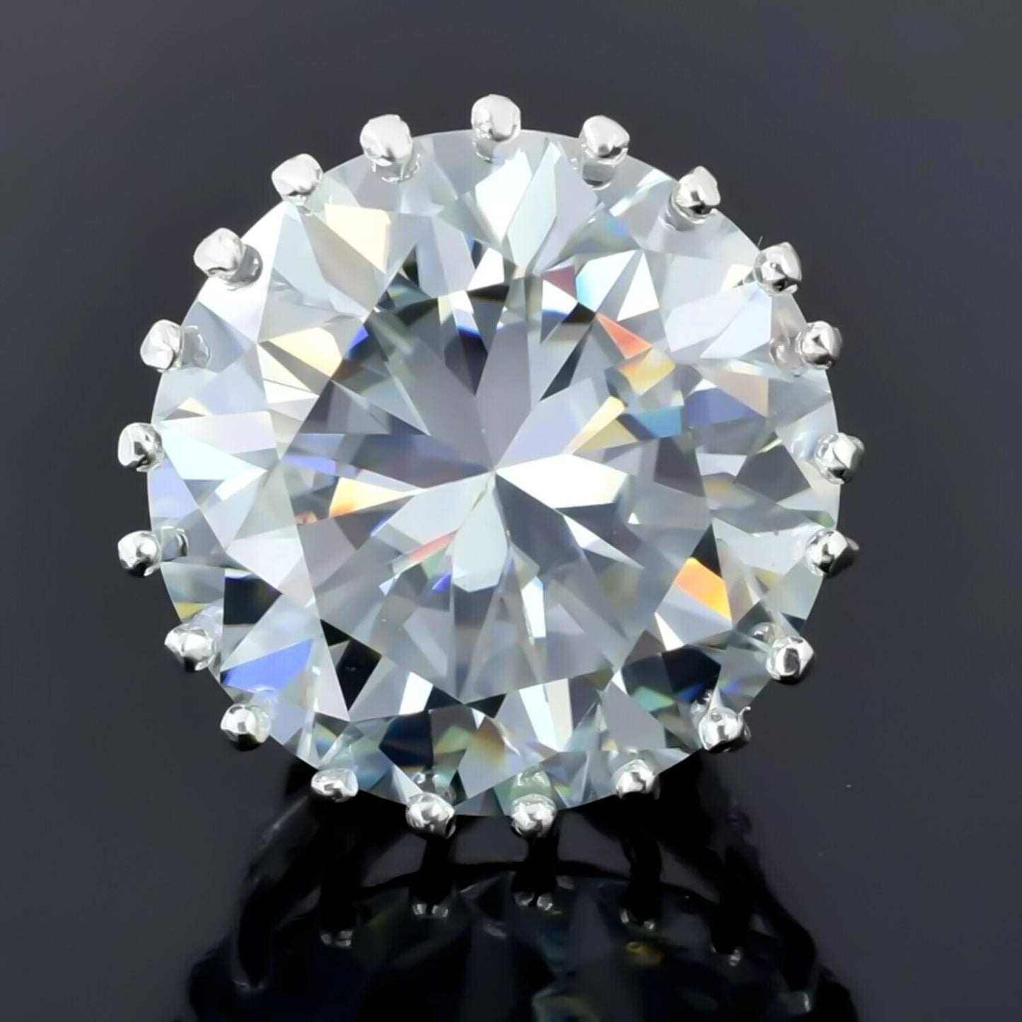 27 Ct Certified White Moissanite Solitaire Pendant Gold Vermeil New Year Gift - GEMHUB & CO.