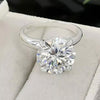 5.05 Ct Certified Round White Moissanite Solitaire Ring in – Gift 18K Gold Plated V 18K Gold Plated