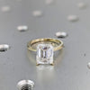 4.24 Ct Certified Emerald Cut White Moissanite Ring – Gift for Her 18K Gold Plated 18K Gold Plated