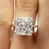 4.70 Ct Princess Cut White Moissanite Solitaire Ring – Gift for Her 18K Gold Plated
