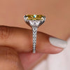 8.20 Ct Champagne Moissanite Solitaire Ring in – Gift for Husband 18K Gold Plated V 18K Gold Plated