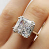 4.70 Ct Princess Cut White Moissanite Solitaire Ring – Gift for Her 18K Gold Plated