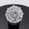 20.50 Ct Certified White Moissanite Solitaire Ring – New Year Gift 18K Gold Plated 18K Gold Plated
