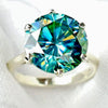 10 Ct Certified Blue Round Moissanite Solitaire Ring – Xmas Surprise 18K Gold Plate 18K Gold Plated
