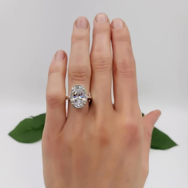 4.80 Ct Certified White Moissanite Solitaire Ring in – Gift for Him 18K Gold Plated