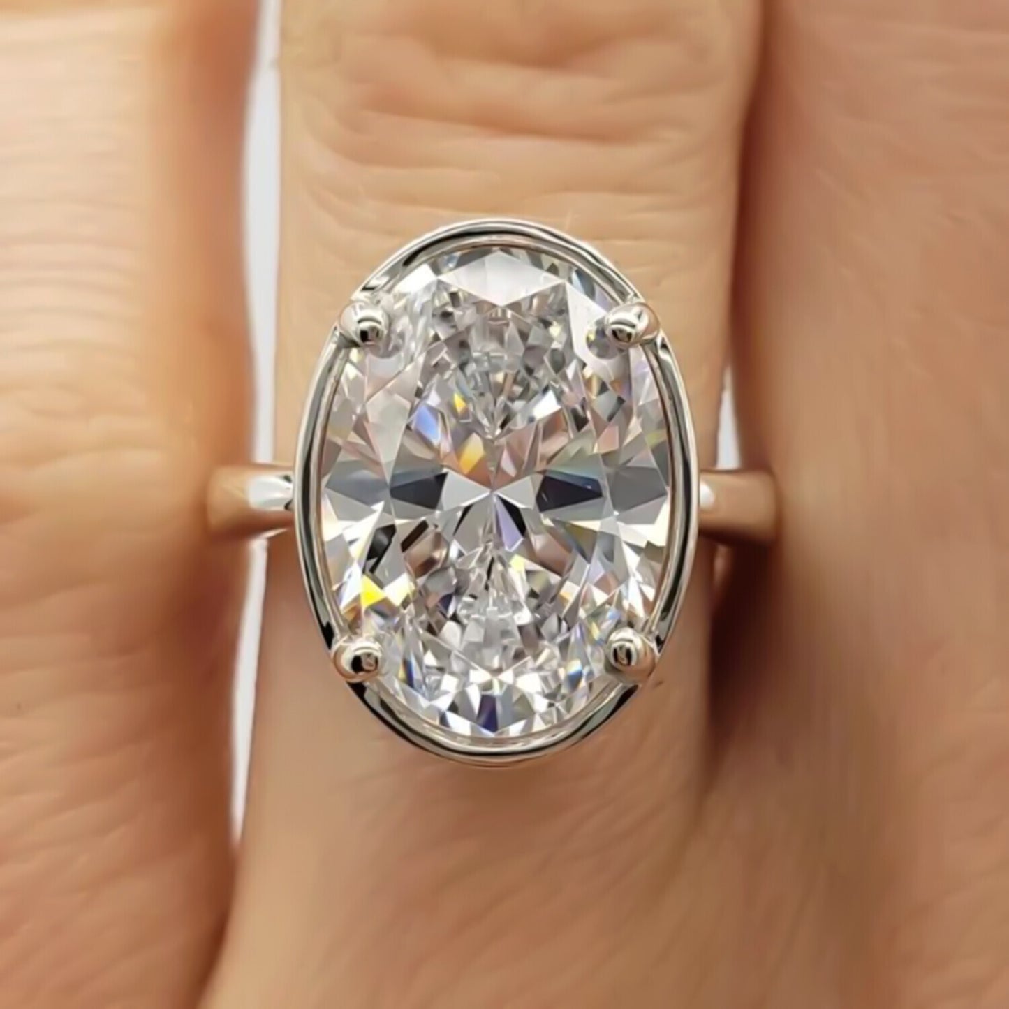 4.80 Ct Certified White Moissanite Solitaire Ring in – Gift for Him 18K Gold Plated