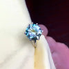 5.45 Ct Blue Round Moissanite Solitaire Ring in – New Year Surprise 18K Gold Plated