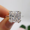 4.70 Ct Princess Cut White Moissanite Solitaire Ring – Gift for Her 18K Gold Plated