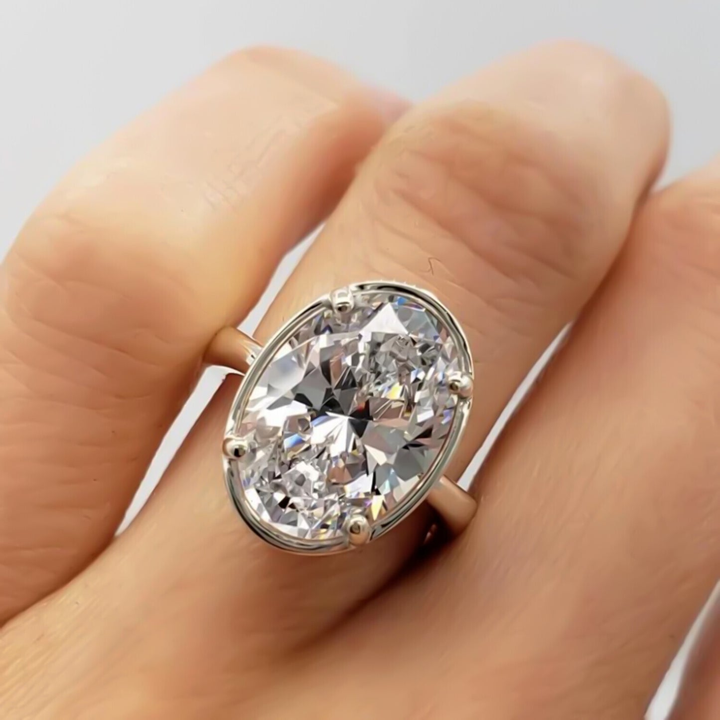 4.80 Ct Certified White Moissanite Solitaire Ring in – Gift for Him 18K Gold Plated