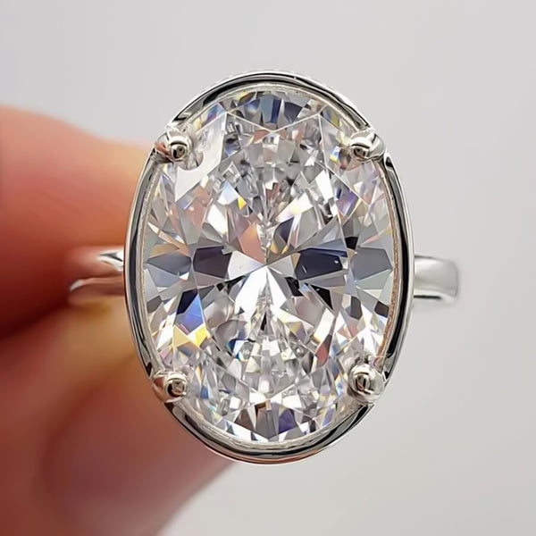 4.80 Ct Certified White Moissanite Solitaire Ring in – Gift for Him 18K Gold Plated