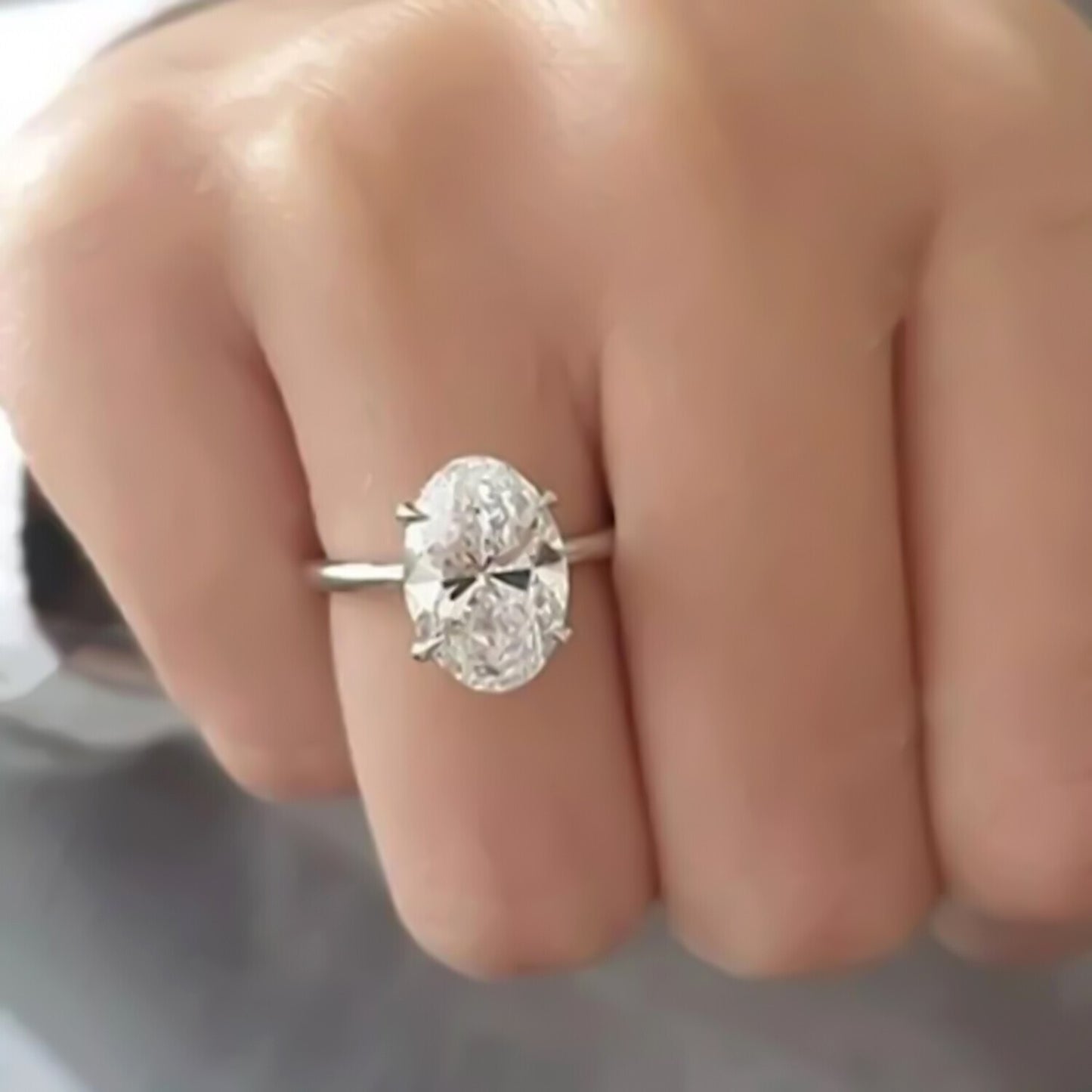 4.50 Ct Certified White Moissanite Solitaire Ring – Anniversary Gift 18K Gold Plate 18K Gold Plated
