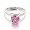 1.00 Ct Certified Pink Moissanite Ring – Birthday Gift for Her in 18K Gold Plated V 18K Gold Plated