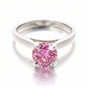 1.00 Ct Certified Pink Moissanite Ring – Birthday Gift for Her in 18K Gold Plated V 18K Gold Plated