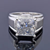 4.50 Ct Princess Cut Certified White Moissanite Ring – Wedding Gift in 18K Gold Pla 18K Gold Plated