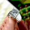 4.50 Ct Princess Cut Certified White Moissanite Ring – Wedding Gift in 18K Gold Pla 18K Gold Plated