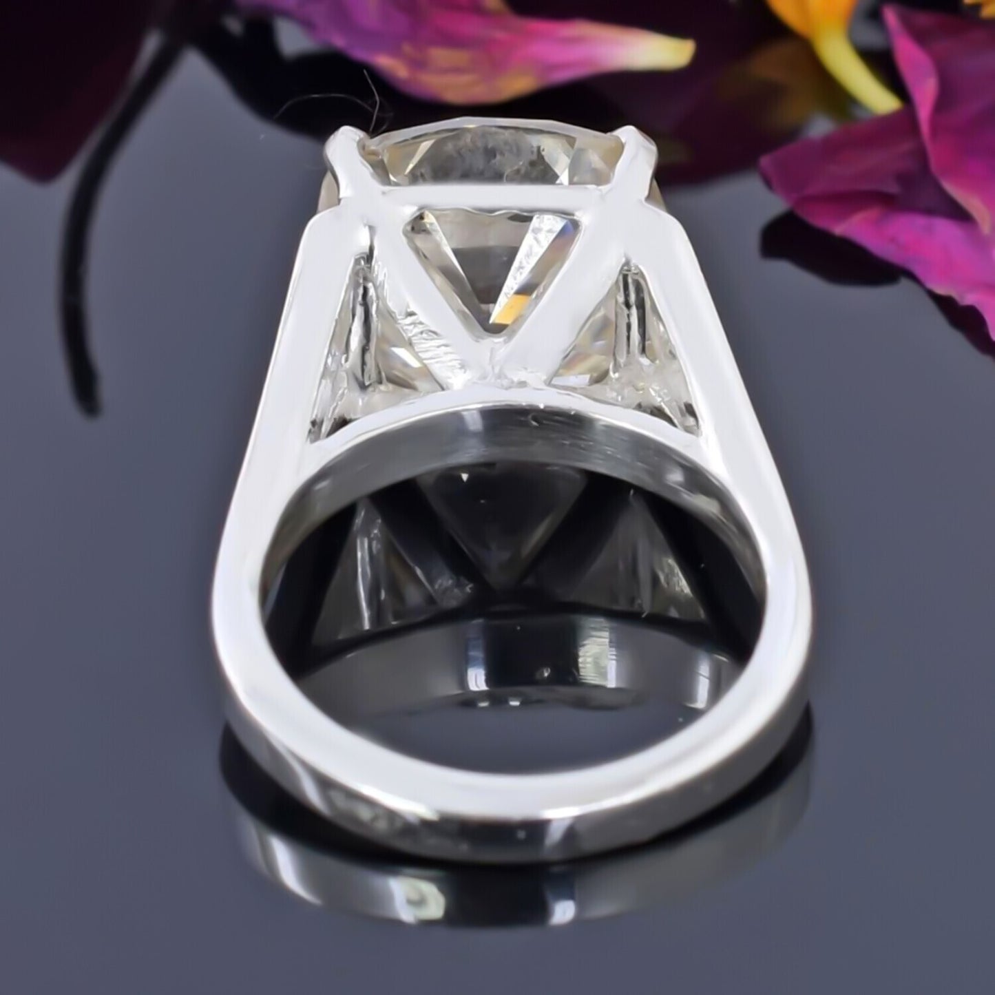 9.30 Ct Certified White Moissanite Ring in – Luxury Gift for Women 18K Gold Plated 18K Gold Plated