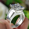 4.50 Ct Princess Cut Certified White Moissanite Ring – Wedding Gift in 18K Gold Pla 18K Gold Plated