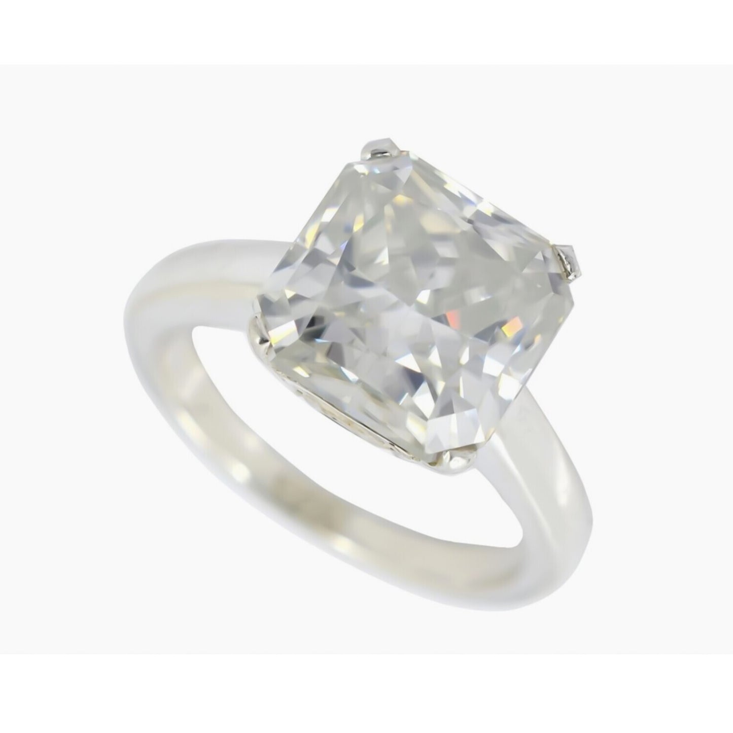 6.15 Ct Certified White Moissanite Solitaire Ring – Fall Gift for Her in Silver 18K 18K Gold Plated