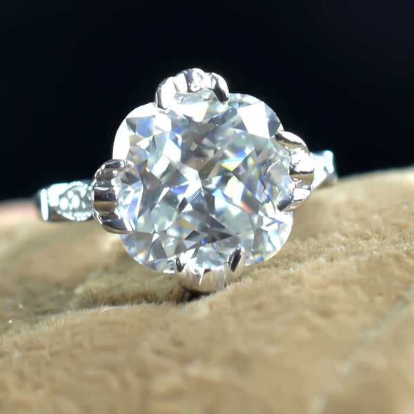 3.00 Ct Certified White Moissanite Solitaire Ring – Elegant Jewelry in 18K Gold Pla 18K Gold Plated