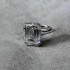 4.95 Ct Certified White Moissanite Solitaire Ring – Gift for Wife in 18K Gold Plate 18K Gold Plated