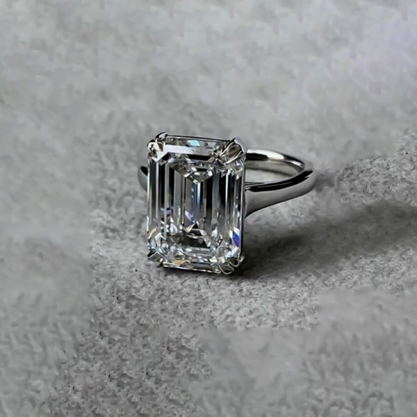 4.95 Ct Certified White Moissanite Solitaire Ring – Gift for Wife in 18K Gold Plate 18K Gold Plated