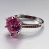 1.50 Ct Certified Pink Moissanite Ring – Engagement Jewelry in 18K Gold Plated Verm 18K Gold Plated