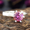 2.50 Ct Certified Pink Moissanite Engagement Ring – Gift for Her in 18K Gold Plated