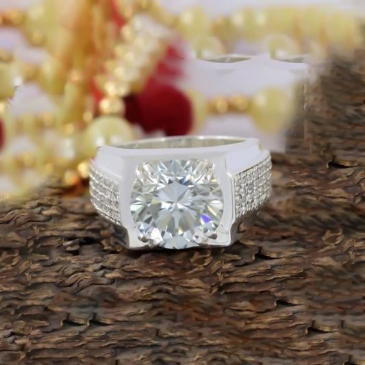 4.90 Ct Certified White Moissanite Ring – Wedding Jewelry in 18K Gold Plated Vermei 18K Gold Plated