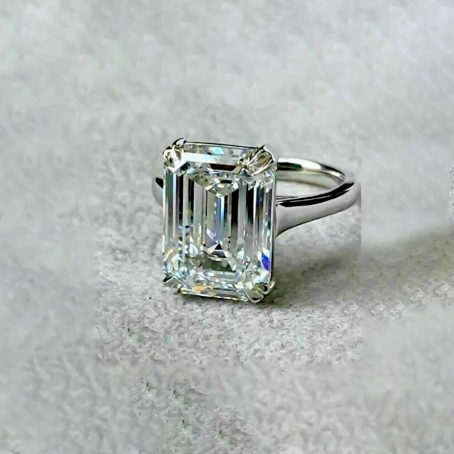 4.95 Ct Certified White Moissanite Solitaire Ring – Gift for Wife in 18K Gold Plate 18K Gold Plated
