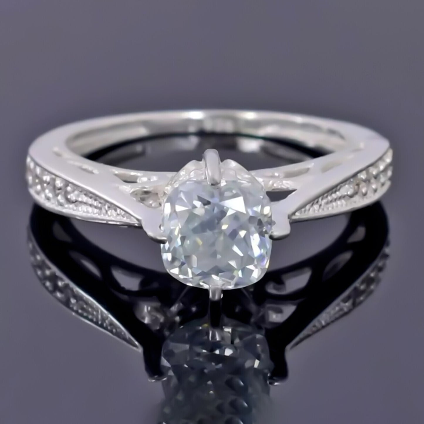 1.45 Ct Certified White Moissanite Ring – Birthday Gift for Her in 18K Gold Plated 18K Gold Plated