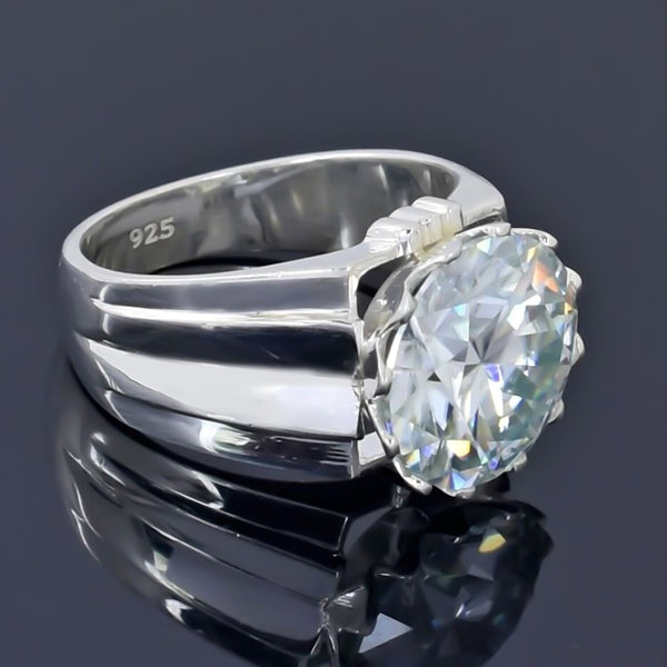 6.65 Ct Certified White Moissanite Ring – Anniversary Jewelry in 18K Gold Plated Ve 18K Gold Plated