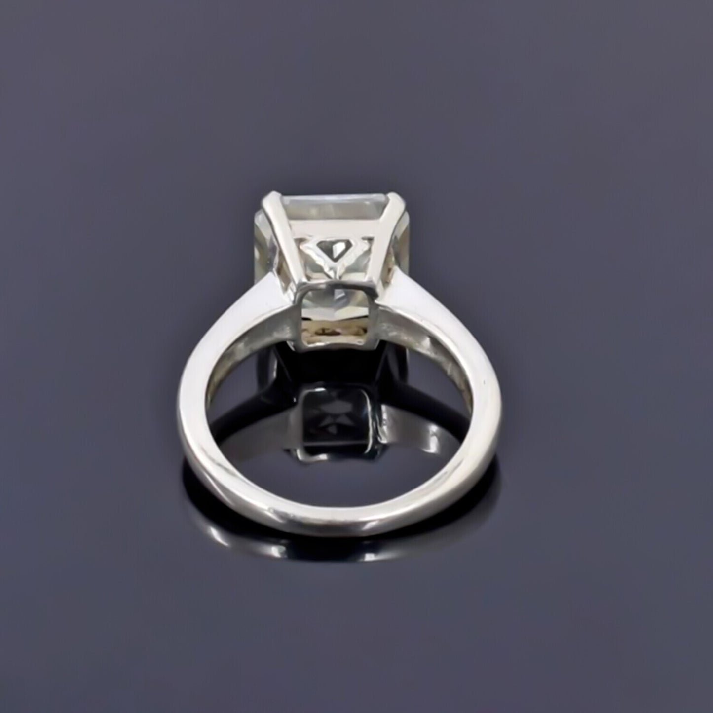 6.15 Ct Certified White Moissanite Solitaire Ring – Fall Gift for Her in Silver 18K 18K Gold Plated
