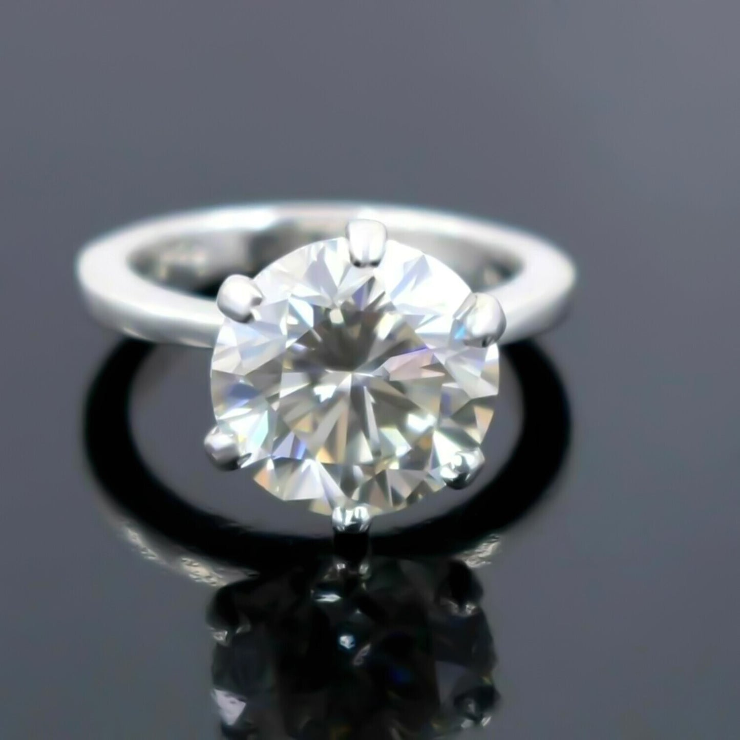 4.55 Ct Certified White Moissanite Ring – Birthday Gift for Women in 18K Gold Plate 18K Gold Plated