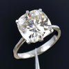 5.45 Ct Certified White Moissanite Solitaire Ring – Gift Jewelry in 18K Gold Plated