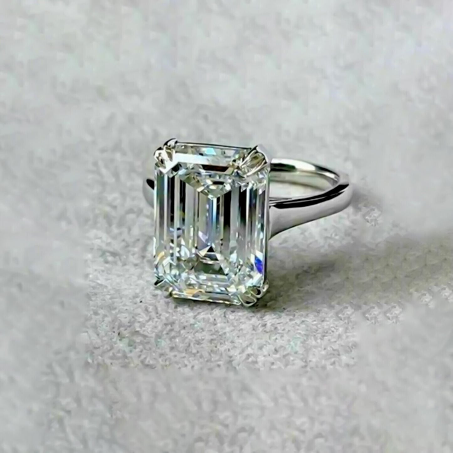 4.95 Ct Certified White Moissanite Solitaire Ring – Gift for Wife in 18K Gold Plate 18K Gold Plated