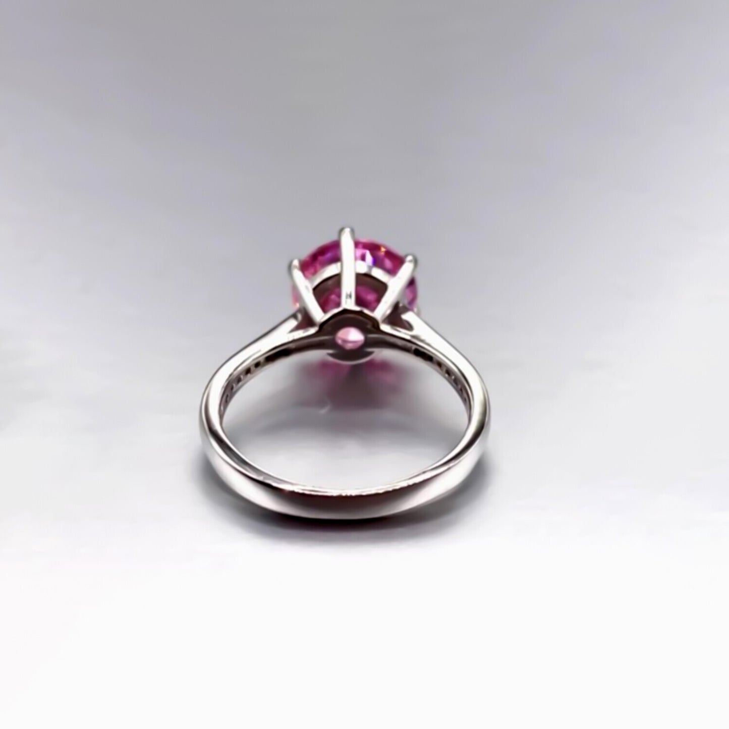 1.50 Ct Certified Pink Moissanite Ring – Engagement Jewelry in 18K Gold Plated Verm 18K Gold Plated