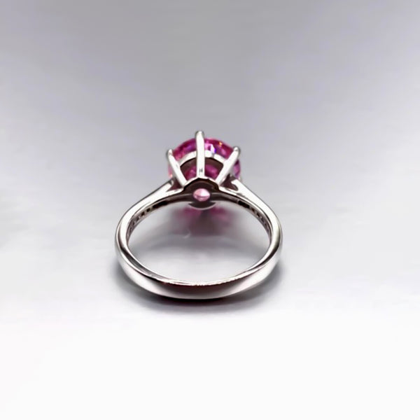 1.50 Ct Certified Pink Moissanite Ring – Engagement Jewelry in 18K Gold Plated Verm 18K Gold Plated