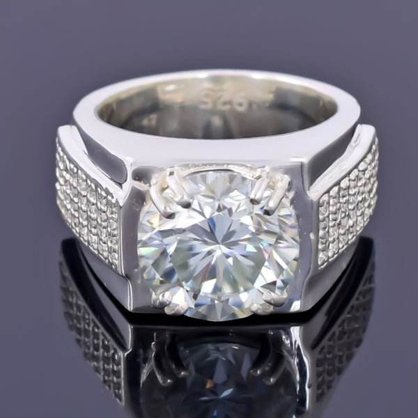 4.90 Ct Certified White Moissanite Ring – Wedding Jewelry in 18K Gold Plated Vermei 18K Gold Plated